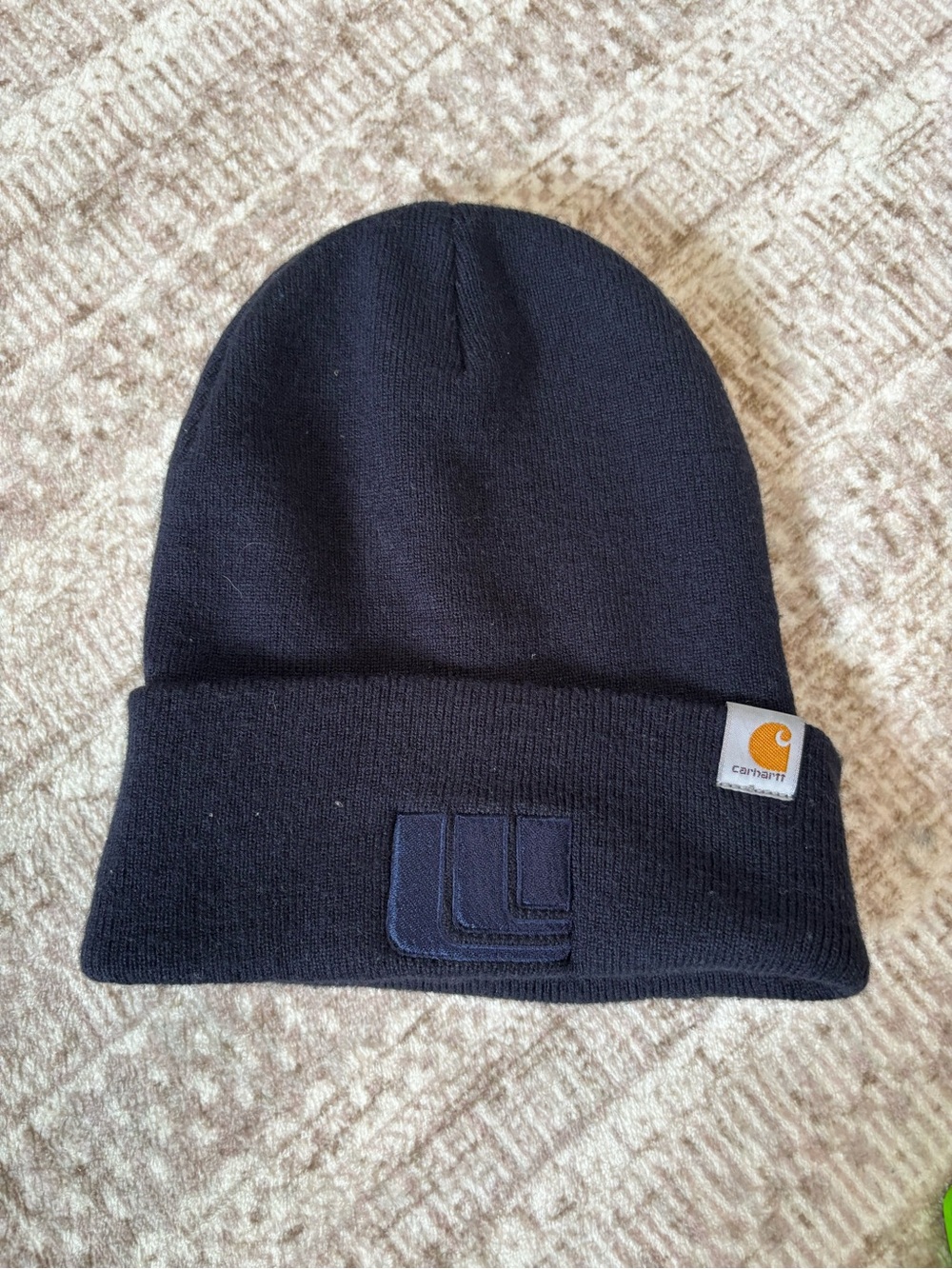 Carhartt Men’s Navy Solid Knit Cuffed Beanie Watch Cap Hat One Size